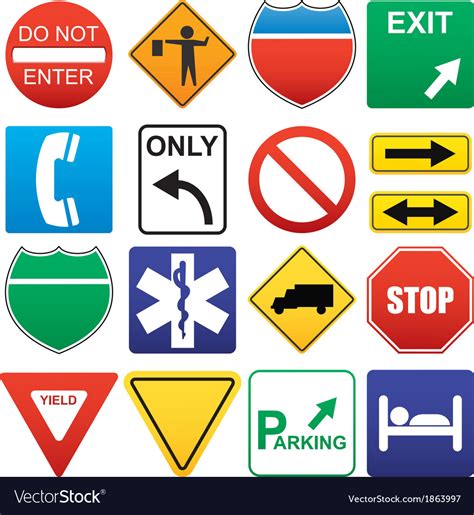 Road Signs Royalty Free Vector Image VectorStock