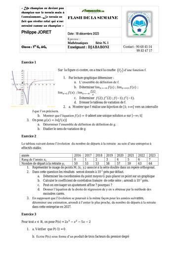 Prepa Bac Sujet Flash Maths Tle G Et G By Tehua