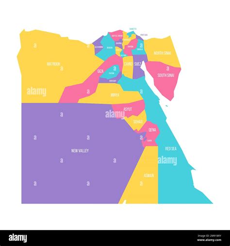 Egypt Political Map Of Administrative Divisions Governorates