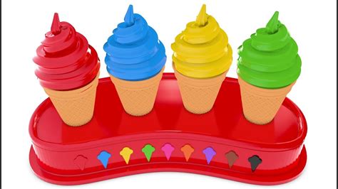 Learn Colors With 3d Soft Ice Cream For Children Colours For Kids To