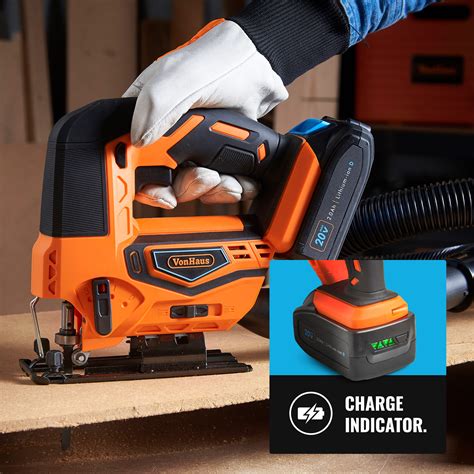 Vonhaus Cordless Jigsaw 20ah Li Ion 20v Max Battery And Charger