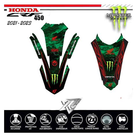 Kit Deco Red Bull Monster Energy Crf Par Decografix