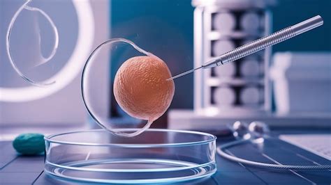 3d producción de óvulos con aguja para la inseminación artificial o la