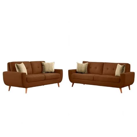 Ripley JUEGO DE SALA 3 2 MANGO MARRON FABIANI