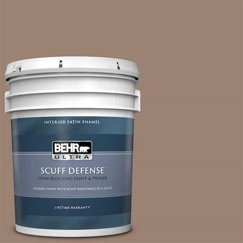 BEHR ULTRA 5 Gal N190 5 Frontier Brown Extra Durable Satin Enamel