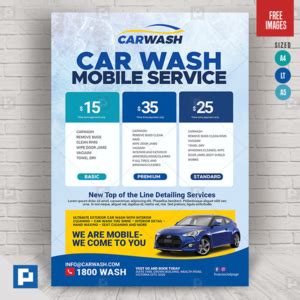 Car Wash Mobile Services Flyer - PSDPixel