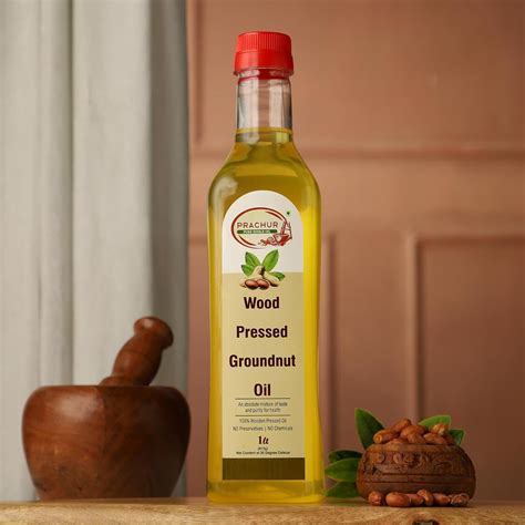 PRACHUR PURE EDIBLE OIL WOOD PRESSED GROUND NUT PEANUTS OIL 1LIT