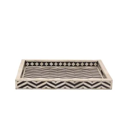 Factory Bone Inlay Serving Tray Traditional Look Rectangle Wood Made