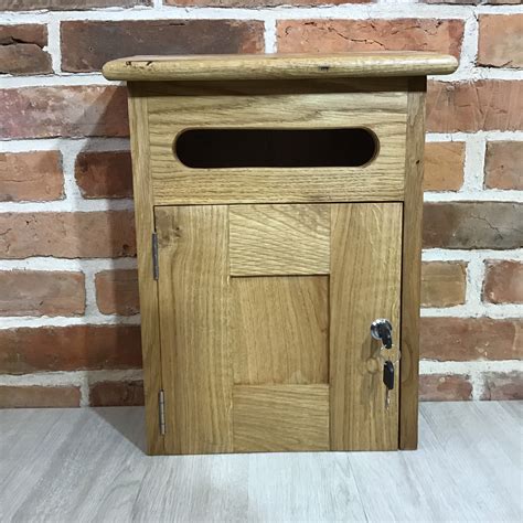 Handcrafted Oak Post Box Letter Box Postbox Etsy Uk