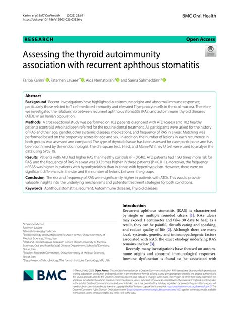 PDF Assessing The Thyroid Autoimmunity Association With Recurrent