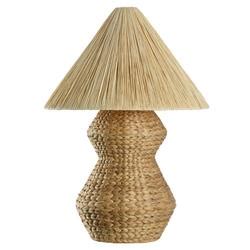 Woven Delphine Coastal Beach Natural Rattan Table Lamp Kathy Kuo Home