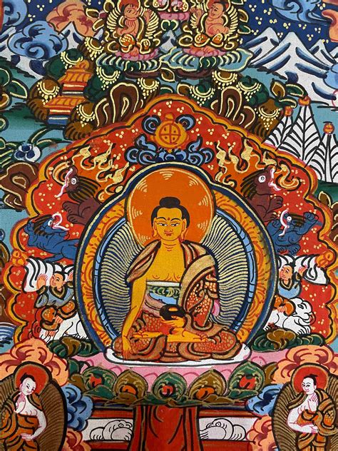 Buddhist Hand Painting Thangka Of Buddha Life Story Hand Painted