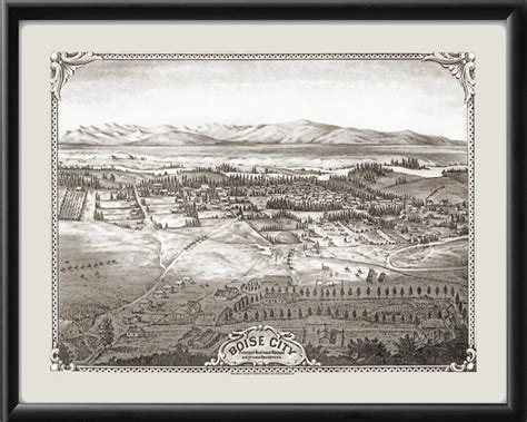 Boise Id Restored Map Vintage City Maps