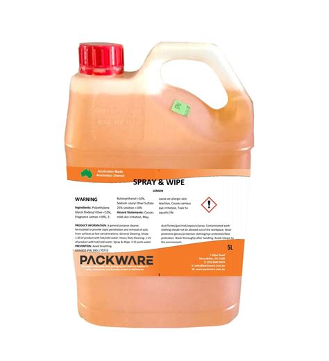 SPRAY N WIPE 5LTR BOTTLE All Purpose Cleaner - Packware