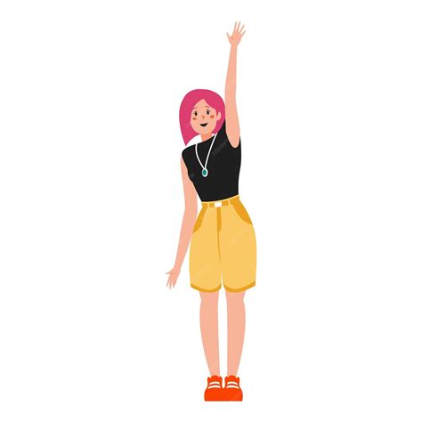 Premium PSD | Cartoon character waving illustration