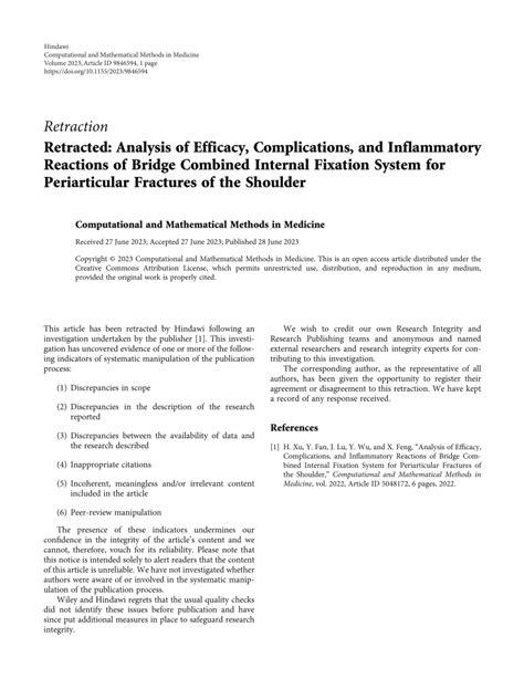 Pdf Retracted Analysis Of Efficacy Complications And Inflammatory