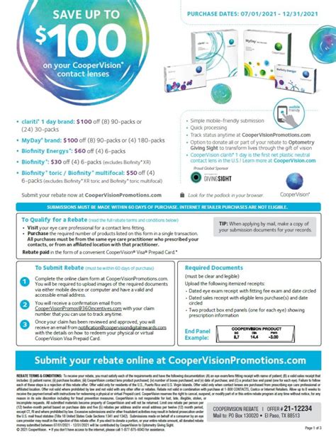 CooperVision PrintableRebateForm Net