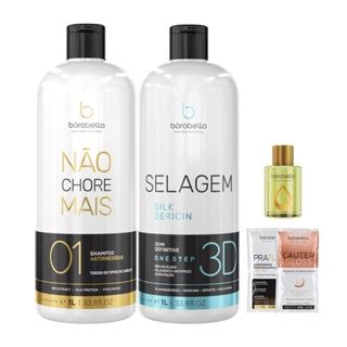 Kit Borabella Selagem D Semi Definitiva Sem Formol Shampoo