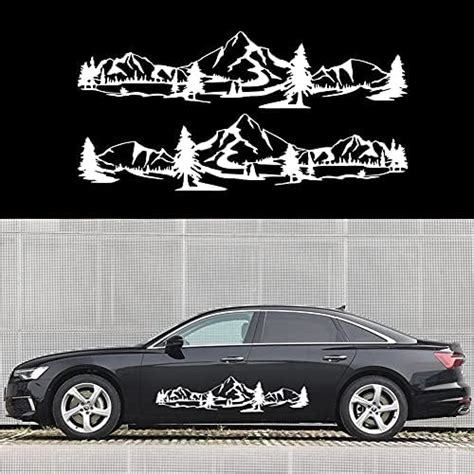 Delleu 2PCS Car Automatic Decal Sticker Car Side Door Sticker Car