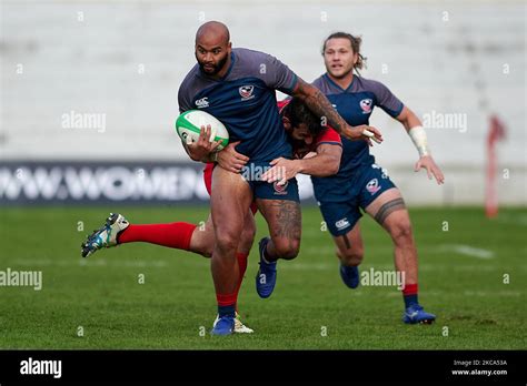 Players In Action During The Madrid Rugby S Match Between Spain And