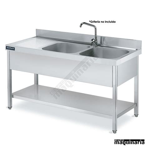 Fregadero Industrial Inox Bastidor Cubetas Escurridor Y Estante