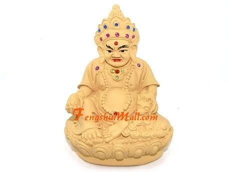 Tibetan Wealth God Yellow Dzambhala (wood color) :: Wealth Deity