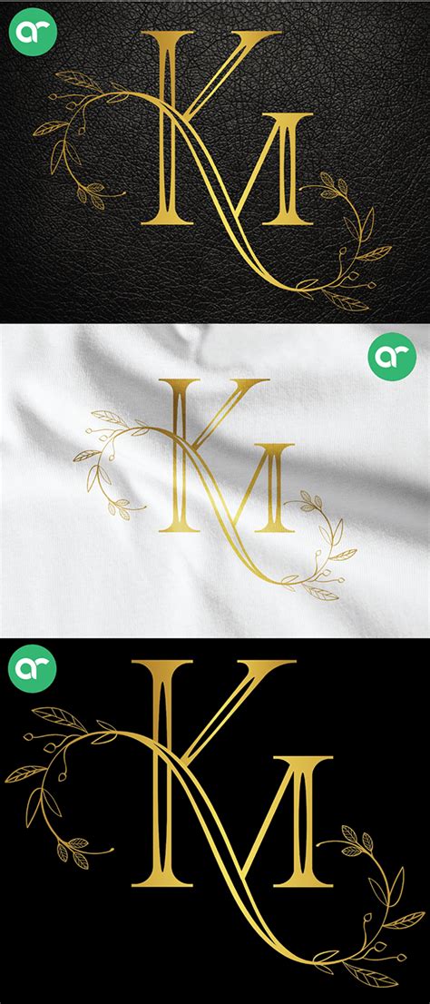 Km Wedding Logo Monogram Km Initials Behance