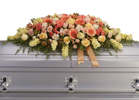 White Rose & Orchid Casket Spray | Pearland Funeral Flowers