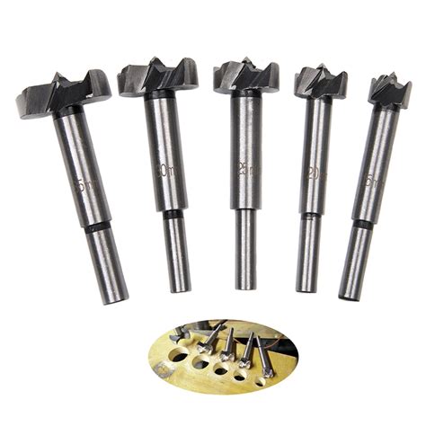 Forstner Drill Bits Malayas 5pcs 15 35mm Carbide Steel Woodworking