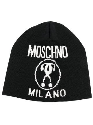 Moschino Intarsia Knit Logo Beanie Farfetch