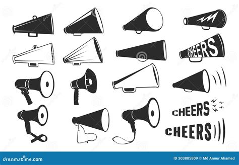 Cheer Megaphone, Cheer Megaphone Silhouette, Cheer Megaphone Cut Files ...