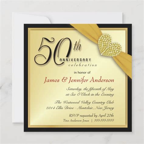 Elegant 50th Anniversary Party Invitations | Zazzle