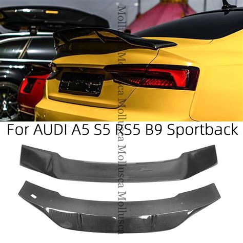 For Audi A5 S5 Rs5 B9 4door Sportback R Style Carbon Fiber Rear Spoiler