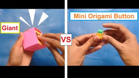 Mini Vs A Giant Origami Paper Button Toy Without Glue [origami Pop It