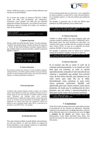 Informe Base De Datos Basico Pdf