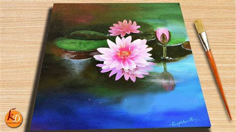 Water Lily Acrylic Painting Episode 116 Acrylic Painting Flowers