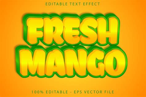 Premium Vector Fresh Mango Editable Text Effect Modern Style