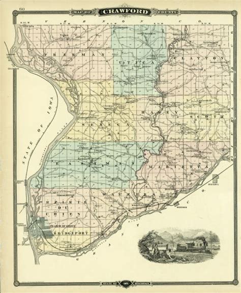 Crawford County Map Map Or Atlas Wisconsin Historical Society