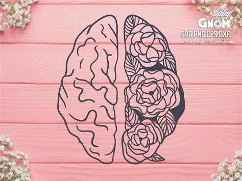 Floral Brain Svg Mental Health Svg Flower And Brain Svg Etsy