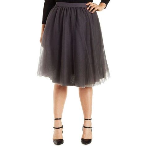 Charlotte Russe Plus Size Gray Tulle Midi Skirt By Charlotte Russe At