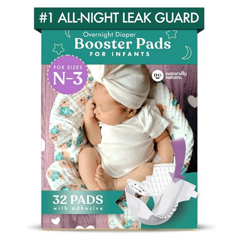 Diaper Booster Pads Stop Nighttime Leaks, Adhesive Liners for Baby