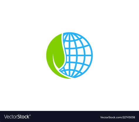 Green globe logo icon design Royalty Free Vector Image