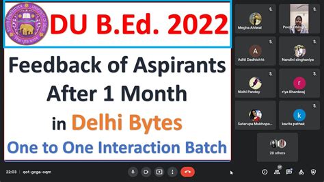 Feedback Of DU B Ed Aspirants In Delhi Bytes Batch 1 Bachelor Of