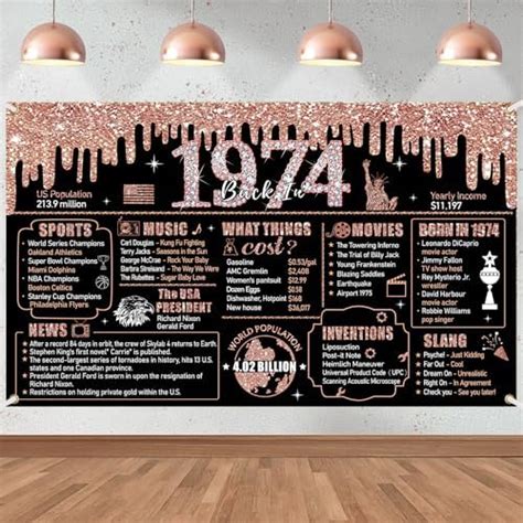 Amazon ArtAubrey Rose Gold 50th Birthday Party Banner 50th