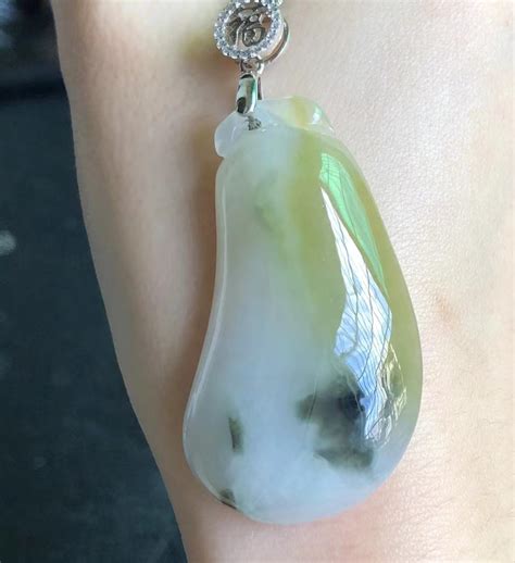 Natural Icy Jadeite Fugua Pendant Certificated Grade A Icy Yellow