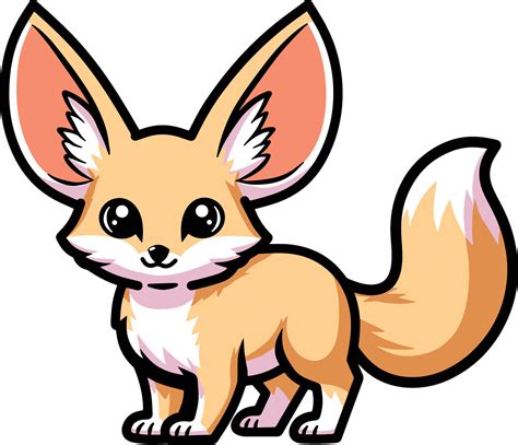 Cute Fennec Fox Cartoon Illustration 48845605 Vector Art At Vecteezy