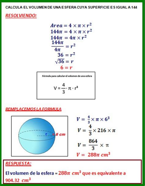 Formula Para Calcular El Area De Una Esfera