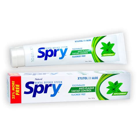 Spry Xylitol Toothpaste Fluoride Free Natural Spearmint 5 Ounce 700596001329 Ebay