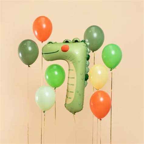 Folienballon Zahl 7 Krokodil Junior Partyshop Ch