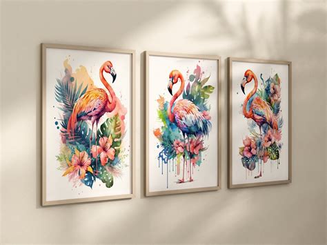 Flamingo Wall Art Painting Flamingo Art Prints Framed Watercolor ...